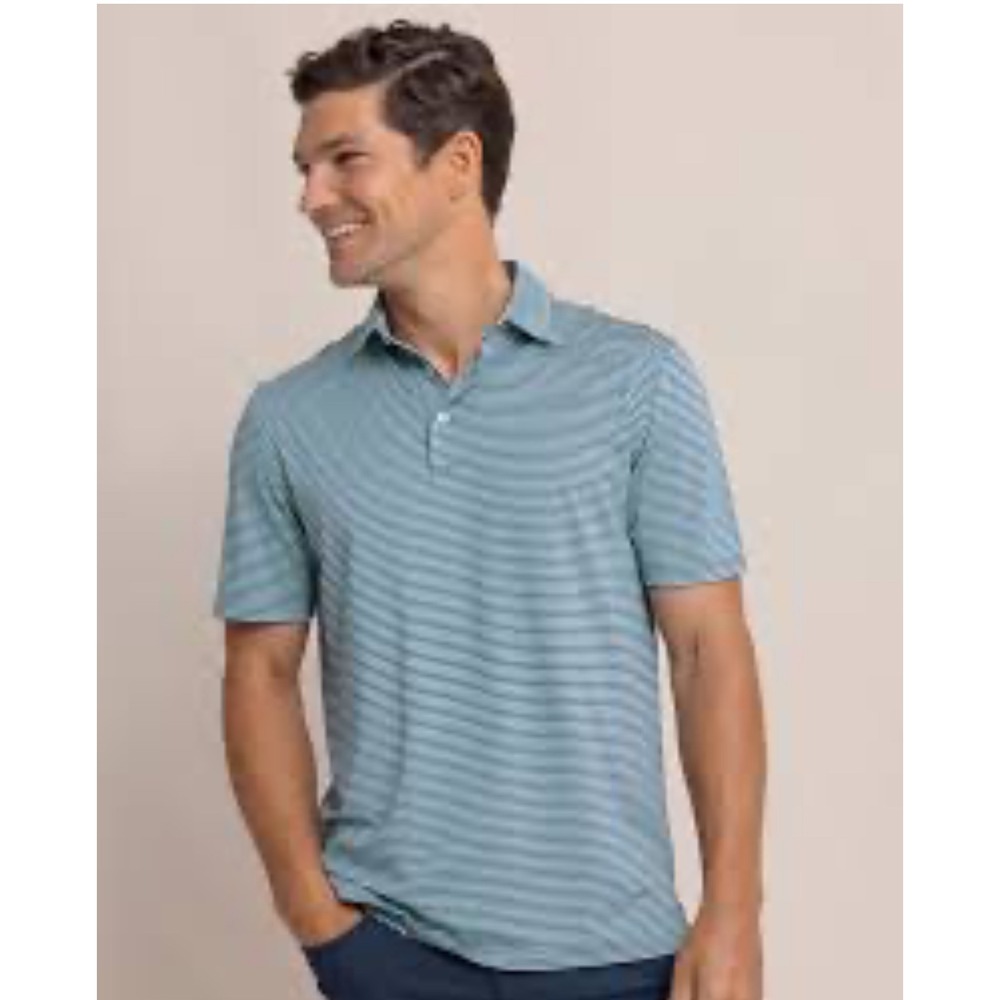 Men's Southern Tide‎ Brrr Stripe Polo size XXL Performance Spandex
